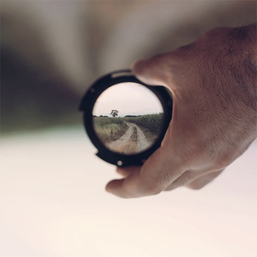 Clear path viewed through a camera lens showing clarity